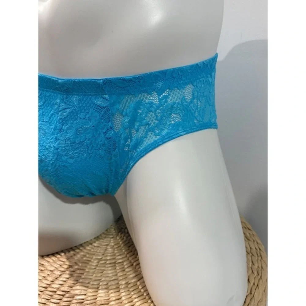 Cosabella Men's Luxury Lace Brief Soft Stretch Underwear Blue Size XL